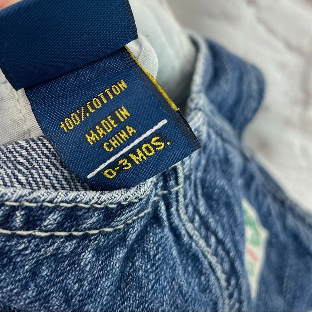 VTG OshKosh Blue Irish Lucky Clover Overalls 0-3 Months